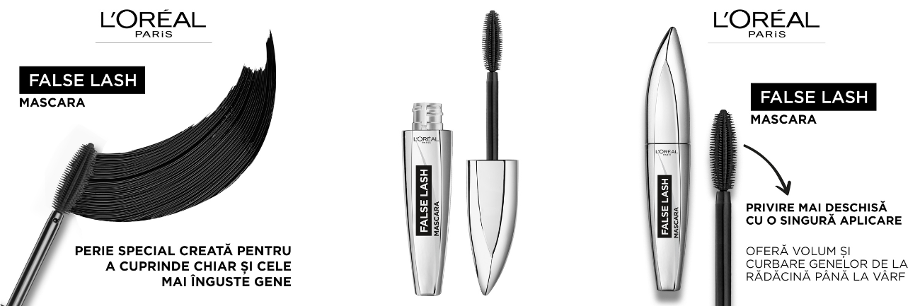 Mascara cu efect de gene false, False Lash Black, 8.9 ml, Loreal Paris